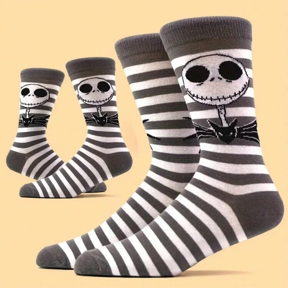 •Its Jack• The Nightmare Before Christmas Graphic Striped Unisex Socks 3 for $21 - Picture 1 of 1